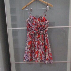 Claudia Larreta Spaghetti Strap Twisted Front Mini Dress